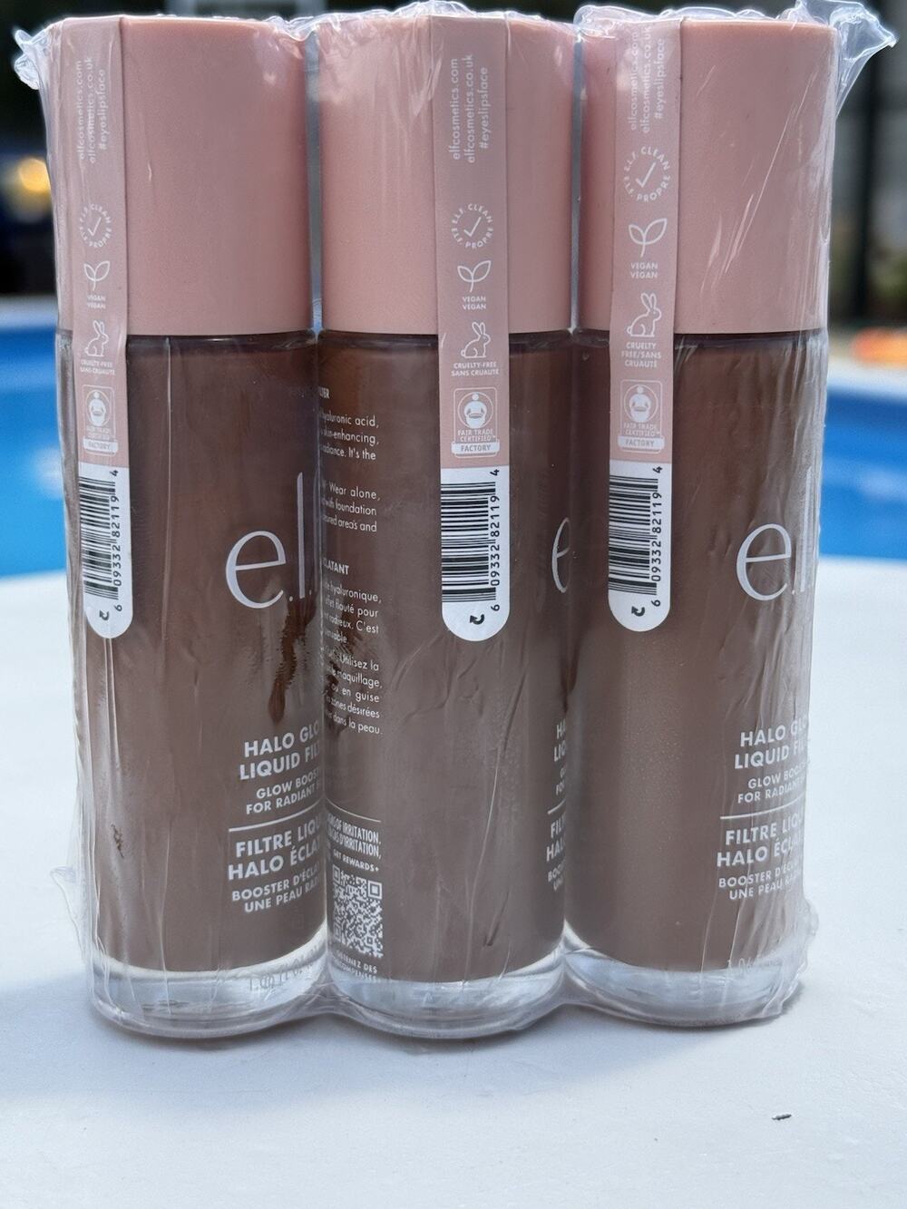 Lot 3 e.l.f. Halo Glow Liquid Filter Shade 7 Deep/Rich 1.06 oz Factory Sealed